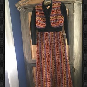 2-pc Vintage 70’s Maxidress -the Real Deal Size 4